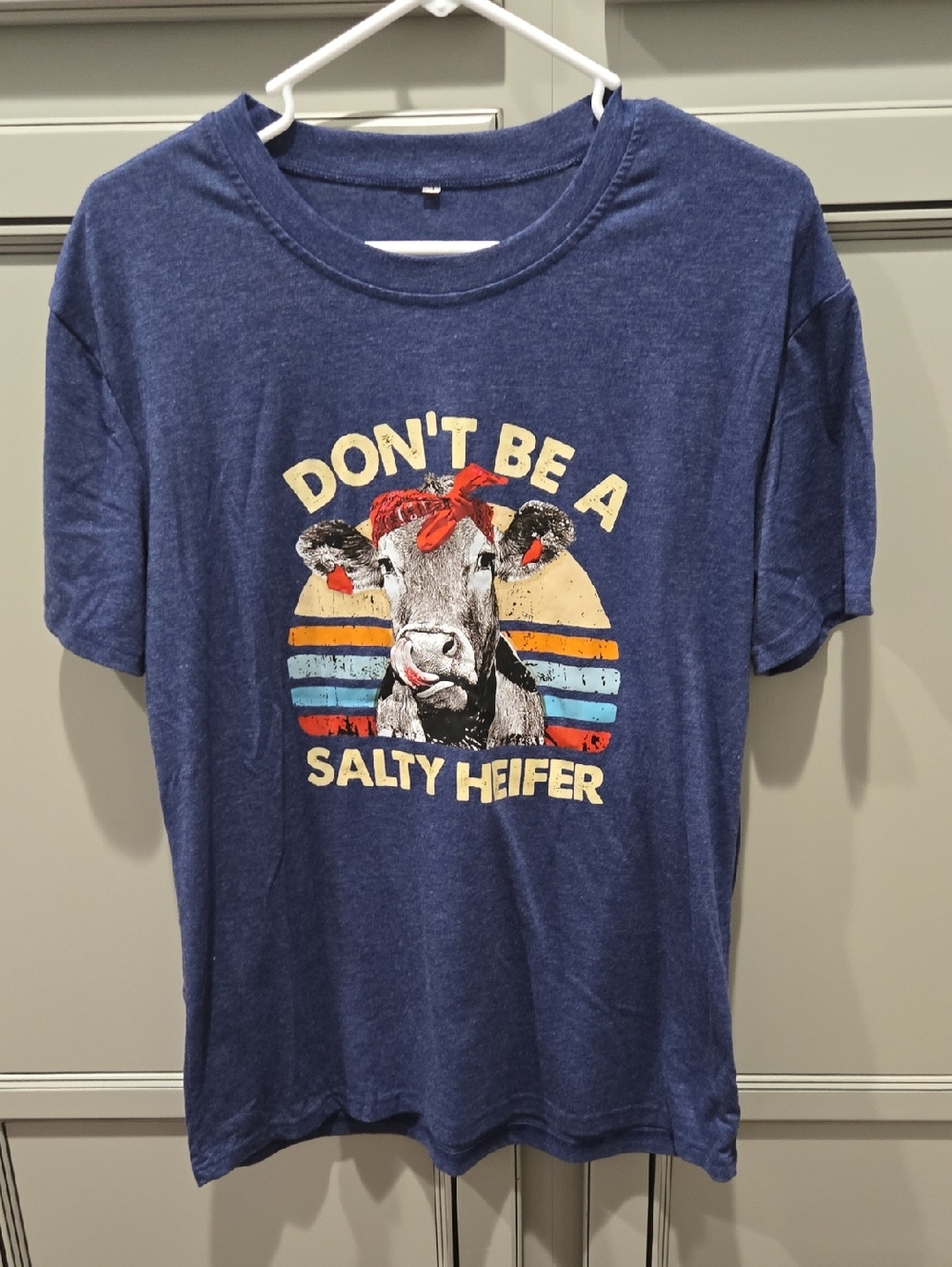 Don't Be A Salty Heifer Graphic Tee - Soft Blue